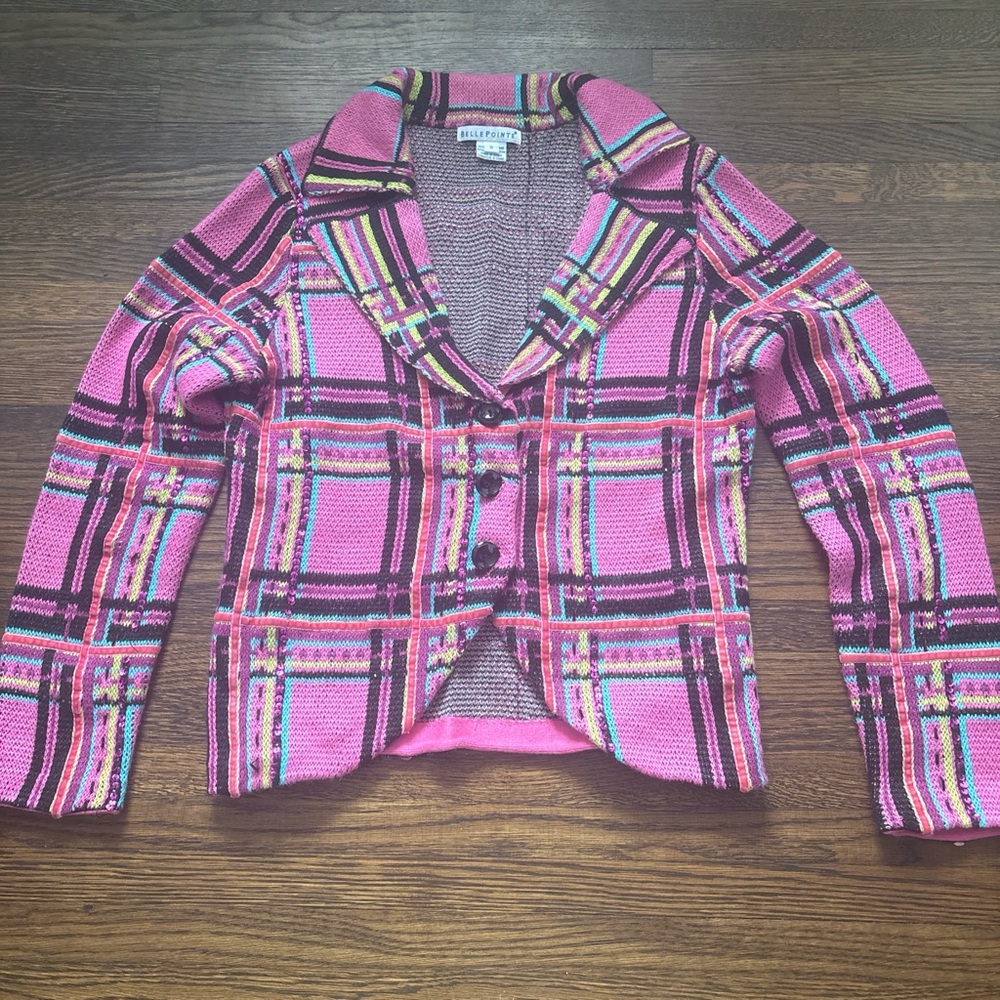 BellePointe Pink Multicolor Cotton Cardigan